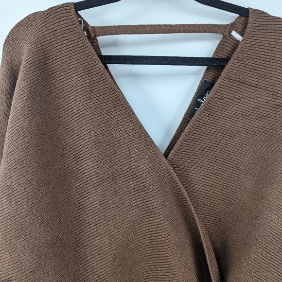 NWT LULU'S Faux Wrap Belted Dolman Sweater - Picture 2 of 8